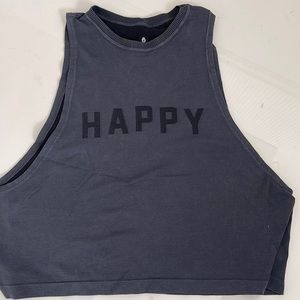 Spiritual gangster charcoal happy muscle tee tank